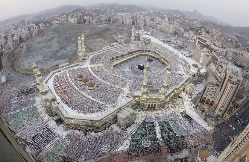 صور من الفضاء للمشاعر المقدسة والمواقع الاسلامية مكه والمدينة , روعة